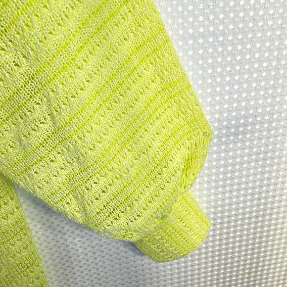 Anthropologie Serenity Neon Lime Green Open Knit Long Cardigan Sweater - Picture 4 of 6